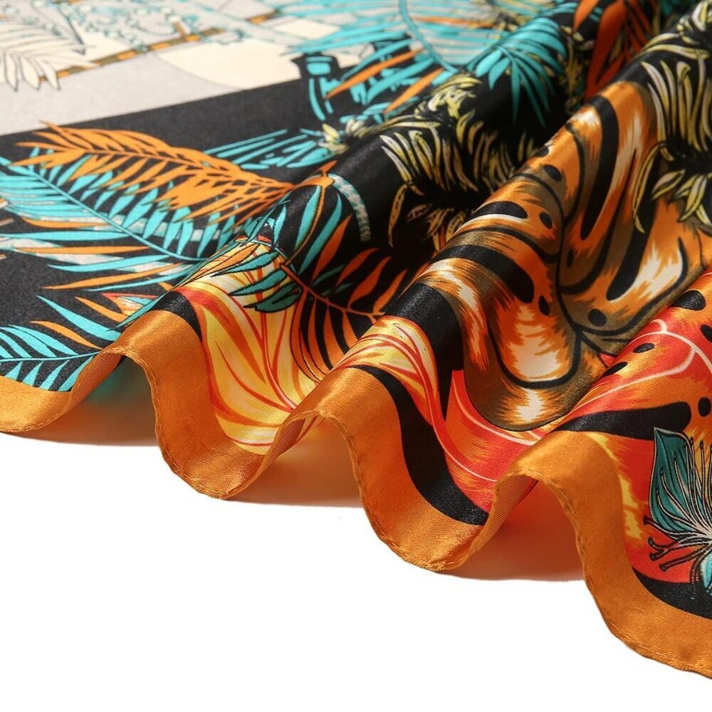 Elegant 35 Inch Satin-Like Scarf for Hair Wrapping - Perfect for Sleeping - Picture 7 of 7